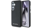 Mobil - Deksel og etui - Karl Lagerfeld Saffiano Full Wrapped Elongated Metal Logo MagSafe Case for Samsung Galaxy S25 - Black - 3666339450236