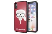Mobil - Deksel og etui - Karl Lagerfeld Iconic Glitter Karl`s Head iPhone X / Xs Case - Red - 3700740444818