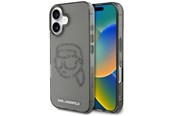 Mobil - Deksel og etui - Karl Lagerfeld IML Rhinestones Karl Head Case for iPhone 16 Black - 3666339358082