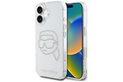 Mobil - Deksel og etui - Karl Lagerfeld IML Rhinestones Karl Head Case for iPhone 16 Clear - 3666339358563