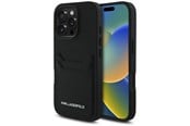 Mobil - Deksel og etui - Karl Lagerfeld HC Grained PU Cardslot Metal Elong Case for iPhone 16 Pro Max - Black - 3666339355432