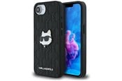 Mobil - Deksel og etui - Karl Lagerfeld Monogram Choupette Head Pin iPhone 16e Case - Black - 3666339454159
