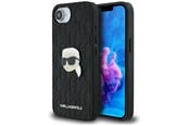 Mobil - Deksel og etui - Karl Lagerfeld Monogram Karl Head Pin iPhone 16e Case - Black - 3666339453657