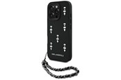 Mobil - Deksel og etui - Karl Lagerfeld Saffiano Crystals w/Chain iPhone 16 Pro Case - Black - 3666339357740