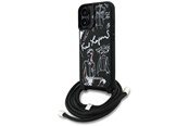 Mobil - Deksel og etui - Karl Lagerfeld Crossbody Grained Pattern & Logo Case for iPhone 16 - Black - 3666339467982