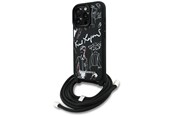 Mobil - Deksel og etui - Karl Lagerfeld Crossbody Grained Pattern & Logo Case for iPhone 16 Pro - Black - 3666339468002
