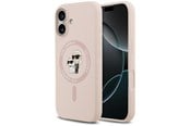 Mobil - Deksel og etui - Karl Lagerfeld Silicone Karl&Choupette Ring MagSafe Case for iPhone 17 - Pink - 3666339549411