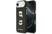 Mobil - Deksel og etui - Karl Lagerfeld FW Grained Karl & Choupette Heads Pins & Logo iPhone Air Case - Black - 3666339494667