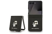 Mobil - Deksel og etui - Karl Lagerfeld Saffiano Karl&Choupette Pin Case for Samsung Galaxy Z Flip 7 - Black - 3666339559380
