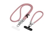 Mobil - Andre tilbehør - Tech-Protect C10S Crossbody Phone Lanyard (114 cm) + Wrist Lanyard (31 cm) - Pink-Titanium - 5906302324354
