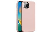 Mobil - Deksel og etui - Dux Ducis Grit Leather Case for iPhone 14 Plus Elegant Faux Leather Case (MagSafe Compatible) Pink - 6934913036969