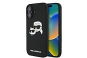 Mobil - Deksel og etui - Karl Lagerfeld Silicone Nauble Heads Print MagSafe Case for iPhone 16 - Black - 3666339319526
