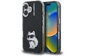 Mobil - Deksel og etui - Karl Lagerfeld IML Aquarelle Choupette & Logo iPhone 16 Case - Black - 3666339464387