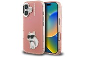 Mobil - Deksel og etui - Karl Lagerfeld IML Aquarelle Choupette & Logo iPhone 16 Case - Pink - 3666339464561