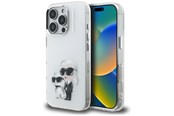 Mobil - Deksel og etui - Karl Lagerfeld IML Aquarelle Karl & Choupette & Logo Case for iPhone 16 Pro Max - White - 3666339464950
