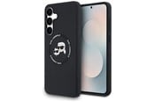 Mobil - Deksel og etui - Karl Lagerfeld Silicone Karl & Choupette Heads MagSafe Case for Samsung Galaxy S25 FE - Black - 3666339572174