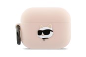 Mobil - Andre tilbehør - Karl Lagerfeld Silicone Chaupette Head 3D Case for AirPods Pro 3 - Pink - 3666339574888