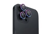 Mobil - Beskyttelsesglass - UNIQ Optix Aluminum Camera Lens Protector Tempered Glass Camera Protector Phone Camera With Applicator For iPhone 16 Pro / 16 Pro Max - Iridescent - 8886463690383