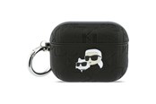 Mobil - Deksel og etui - Karl Lagerfeld Monogram Karl & Choupette Head Case for AirPods Pro 3 - Black - 3666339574628