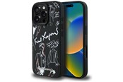 Mobil - Deksel og etui - Karl Lagerfeld Grained Pattern & Logo MagSafe Case for iPhone 16 Pro - Black - 3666339463328