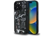 Mobil - Deksel og etui - Karl Lagerfeld Grained Pattern & Logo MagSafe Case for iPhone 16 Pro Max - Black - 3666339463335