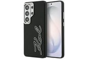 Mobil - Deksel og etui - Karl Lagerfeld Grained Signature Metal Resin Logo Case for Samsung Galaxy S26 Ultra - Black - 3666339612399