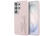 Mobil - Deksel og etui - Karl Lagerfeld Grained Signature Metal Resin Logo Case for Samsung Galaxy S26 Ultra - Pink - 3666339612429