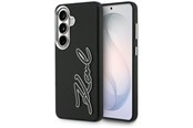 Mobil - Deksel og etui - Karl Lagerfeld Grained Signature Metal Resin Logo Case for Samsung Galaxy S26 - Black - 3666339612375