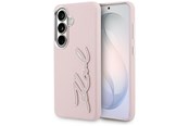 Mobil - Deksel og etui - Karl Lagerfeld Grained Signature Metal Resin Logo Case for Samsung Galaxy S26 - Pink - 3666339612405