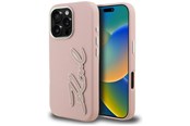Mobil - Deksel og etui - Karl Lagerfeld FW Grained Signature Logo iPhone 16 Pro Max Case - Pink - 3666339457754