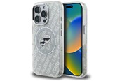 Mobil - Deksel og etui - Karl Lagerfeld IML Glitter Karl & Choupette Heads Logo MagSafe Case for iPhone 16 Pro Max - Gray - 3666339468552