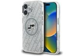 Mobil - Deksel og etui - Karl Lagerfeld IML Glitter Karl & Choupette Heads Logo MagSafe iPhone 16 Case - Gray - 3666339468521