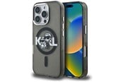 Mobil - Deksel og etui - Karl Lagerfeld IML Glitter Karl & Choupette Sketch Logo MagSafe Case for iPhone 16 Pro Max - Black - 3666339460815