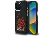 Mobil - Deksel og etui - Karl Lagerfeld Silicone Heart Sign Logo MagSafe Case for iPhone 16 Pro Max - Black - 3666339460457