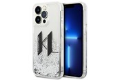 Mobil - Deksel og etui - Karl Lagerfeld Liquid Glitter Big KL case for iPhone 14 Pro - silver - 3666339085704