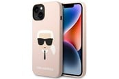 Mobil - Deksel og etui - Karl Lagerfeld Silicone Karl's Head MagSafe Case for iPhone 14 Plus - Light Pink - 3666339078041