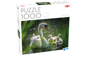 Puslespill - Tactic 1000 pcs puzzle: Swan on Lake with Babies - 59218