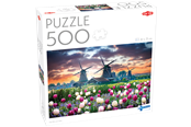 Puslespill - Tactic 500 pcs puzzle: Old Mills and Tulips - 56652