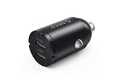 Mobil - Adaptere og ladere - ORICO MiniRing 30W 2x USB-C Car Charger - Black - MR-30-2C-BK-EP-HU