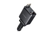 Mobil - Adaptere og ladere - ORICO Twin Reach 45W USB-A + USB-C Car Charger with Two Retractable USB-C Cables - Black - TR-45-1A3C-BK-EP-HU