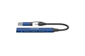 USB-hub - Canyon DS-02 4-i-1 USB-A/C hub, blå USB-hub - USB 3.0 - 4 porter - Blå - CNS-TDS02BL