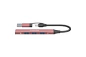 USB-hub - Canyon DS-02 4-i-1 USB-A/C hub, rosa USB-hub - USB 3.0 - 4 porter - Rosa - CNS-TDS02P