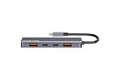 USB-hub - Canyon DS-18 5-i-1 USB-C Hub, Grå USB-hub - USB 3.0 - 5 porter - Grå - CNS-TDS18