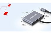USB-hub - Canyon DS-3 3-i-1 USB-C Hub, Mørkegrå USB-hub - USB 3.0 - 3 porter - Grå - CNS-TDS3