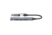USB-hub - Canyon DS-02 4-i-1 USB-A/C hub, grå USB-hub - USB 3.0 - 4 porter - Grå - CNS-TDS02G