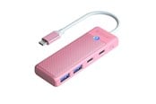 USB-hub - ORICO PAPW2AC-C3-C3 USB Hub 4-port 2x USB-A 3.0 1x USB-C 3.0 with USB-C PD 100W charging 0.15m - pink USB-hub - USB 3.0 - 4 porter - Rosa - PAPW2AC-C3-015-PK-EP