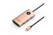 USB-hub - ORICO PW11 6in1 USB-C Docking Station 3x USB-A 3.0 1x USB-C PD 100W 1x HDMI 4K 30Hz 1x RJ45 Gigabit Ethernet - Rose Gold USB-hub - USB 3.0 - 6 porter - PW11-6PR-RG-EP