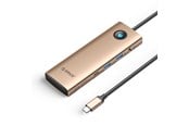 USB-hub - ORICO PW11 9in1 USB-C Docking Station 2x USB-A 3.0 1x USB-C 3.0 1x USB-C PD 100 1x HDMI 4K 60Hz 1x microSD/SD 1x RJ45 2.5G Ethernet 1x Audio 3.5mm - Rose Gold USB-hub - USB 3.0 - 9 porter - PW11-9P25R-RG-EP