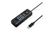 USB-hub - ORICO PWC2U-C3 3-port USB hub 2x USB-A 3.0 1x USB-C 3.0 1 m - black USB-hub - USB 3.0 - Svart - PWC2U-C3-10-BK-EP