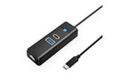 USB-hub - ORICO PW3UR25-C3 3-port USB Hub 1x USB-A 3.0 1x USB-C 3.0 1x RJ45 2.5G Ethernet 1 m - Black USB-hub - USB 3.0 - Svart - PWCUR25-C3-10-BK-EP
